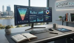 Digital marketing strategy dashboard for lead generation.
