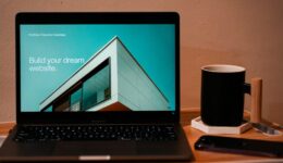 Award-winning website design mockup on a laptop screen