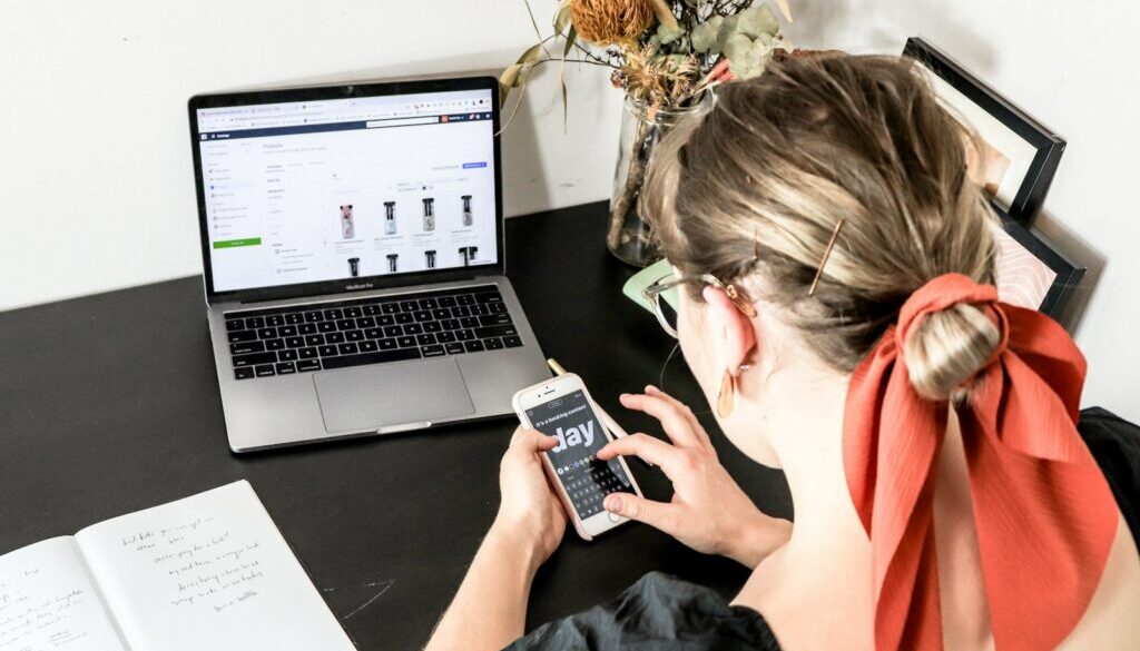 Digital marketing analytics workspace representing multimodal search SEO and website performance