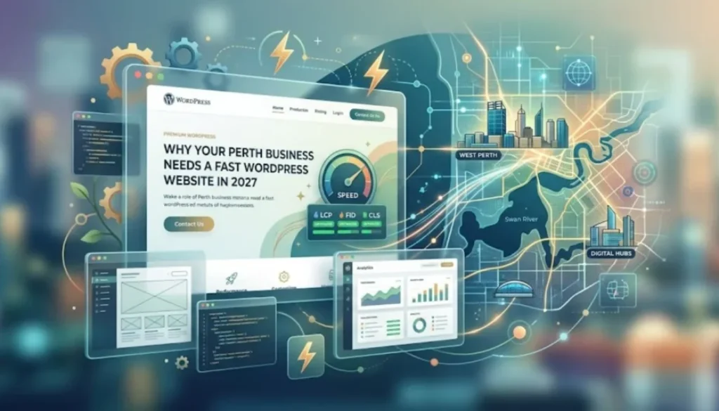 Modern digital interface optimized for speed and web design Perth services in 2027.