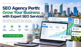 SEO Agency Perth desktop dashboard showing website search analytics and growth metrics